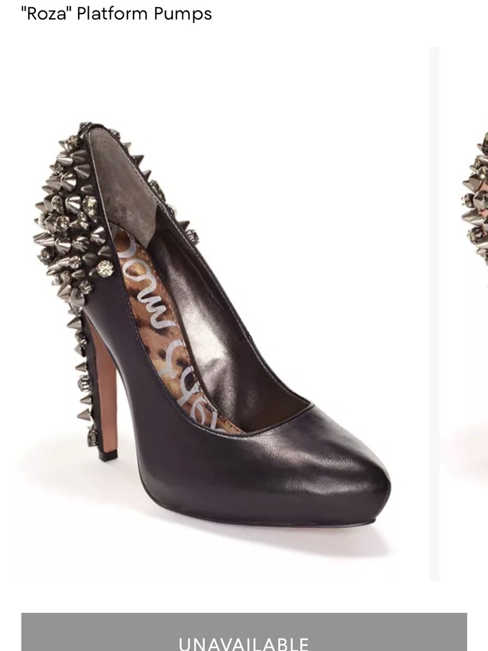 Sam Edelman 'Roza' Black Spike-Embellished Platform Pumps size 8